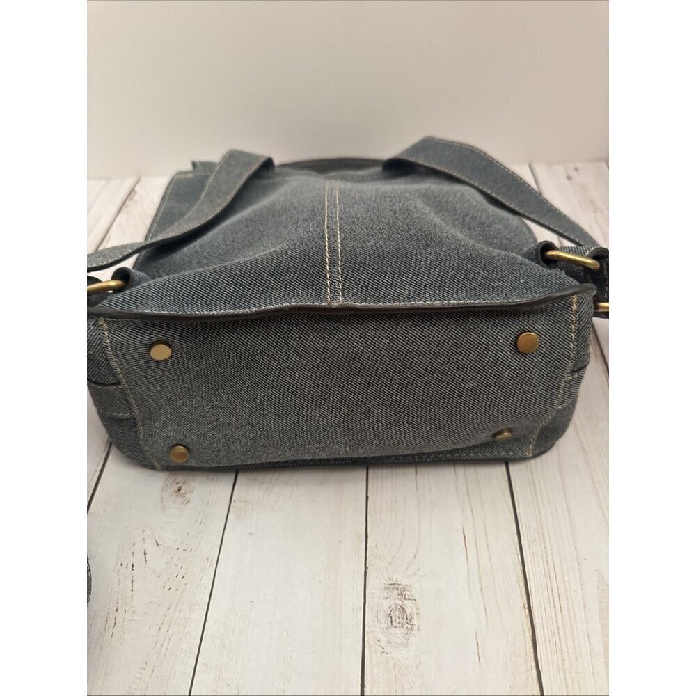 Aimee Kestenberg Denim Blue Backpack With Top Handle 10.5”x10”x4” EUC - Picture 5 of 8